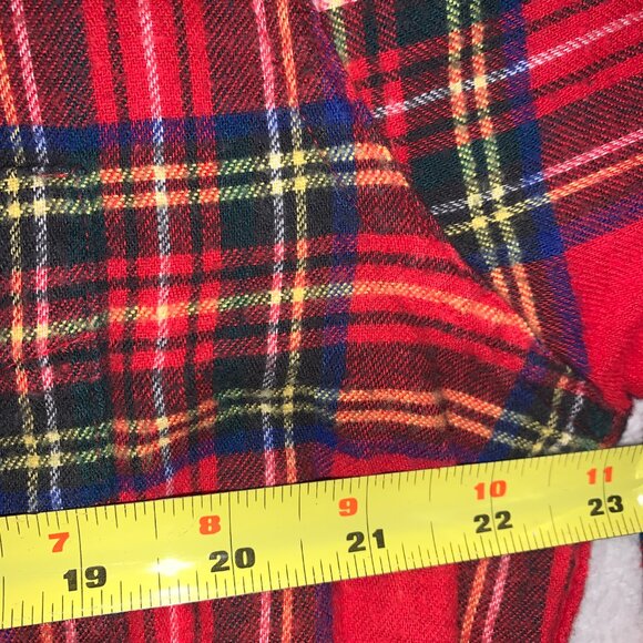 VTG LL Bean Shirt Womens Large (Long) Red Plaid Flannel Cozy Autumn Lumberjack - Picture 7 of 7